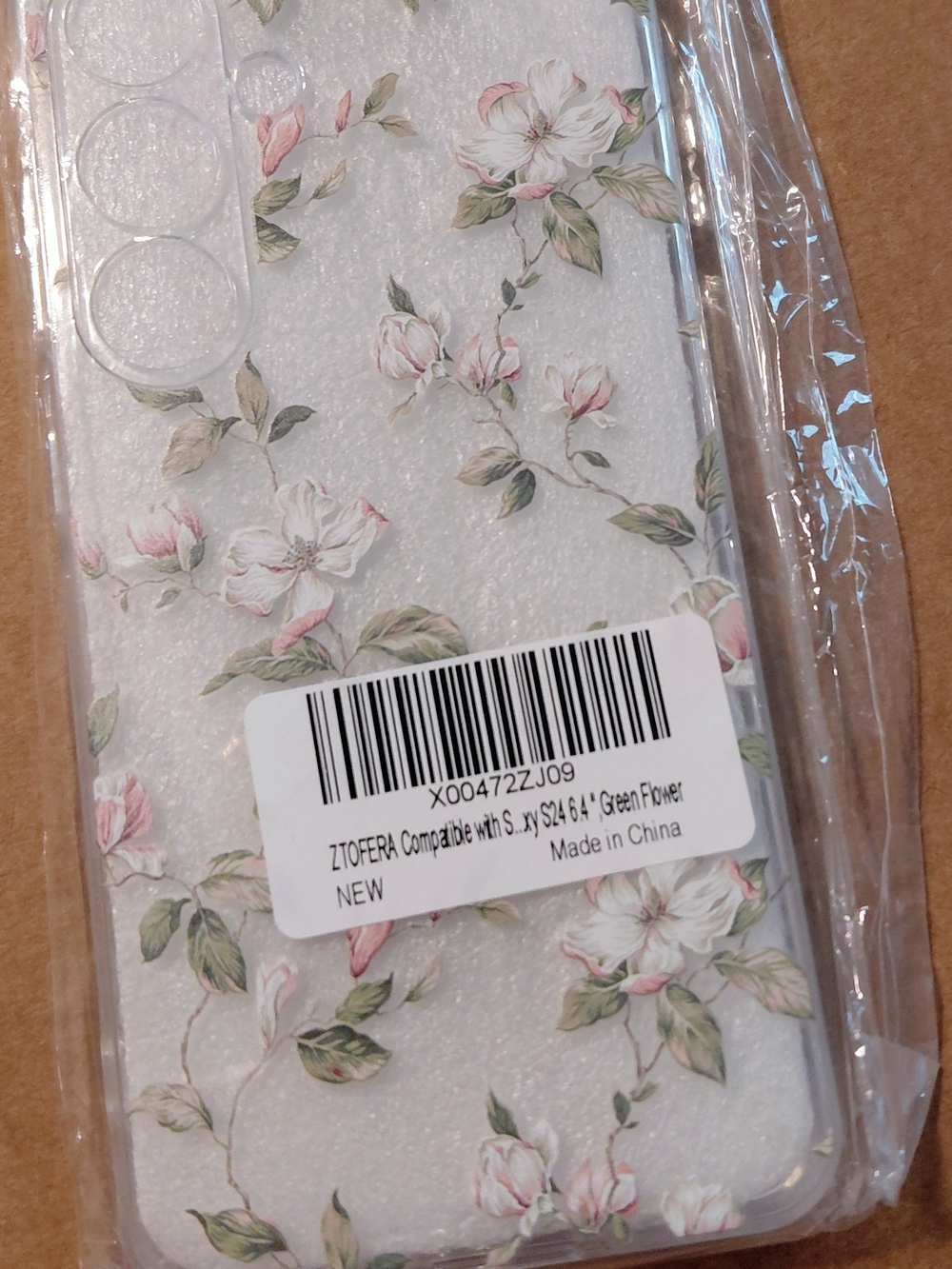 Samsung Galaxy S24 5g Green Phone Case with Pink & Yellow Floral Design